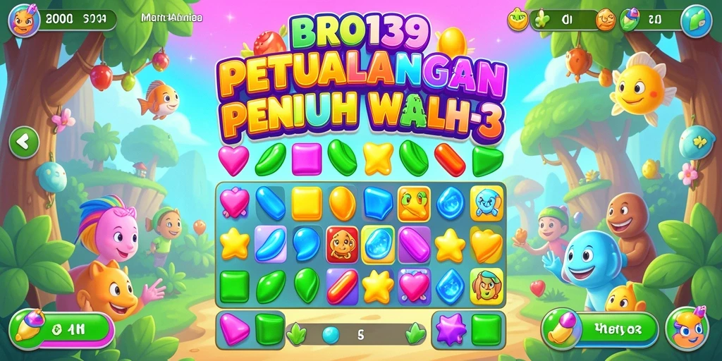 Tangkapan layar utama BRO138 menunjukkan serunya bermain Match-3.