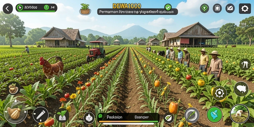 Gameplay menarik dalam DEWA1000 yang menghadirkan dunia pertanian.