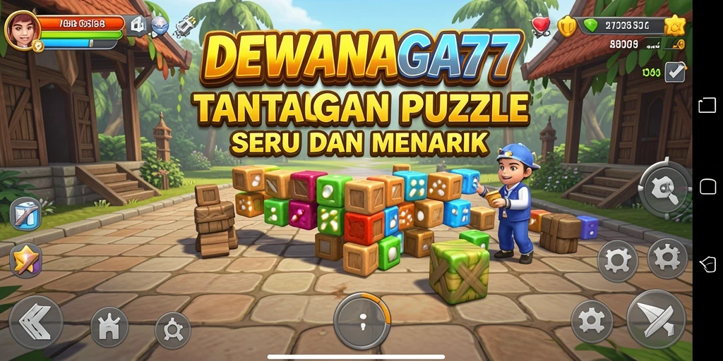 Screenshot gameplay <strong>DEWANAGA77</strong> menunjukkan puzzle yang menantang dan seru.