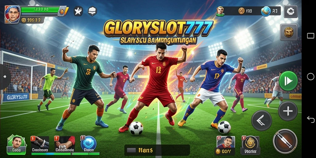 Tampilan gameplay mendebarkan dalam GLORYSLOT777 yang menampilkan aksi olahraga.