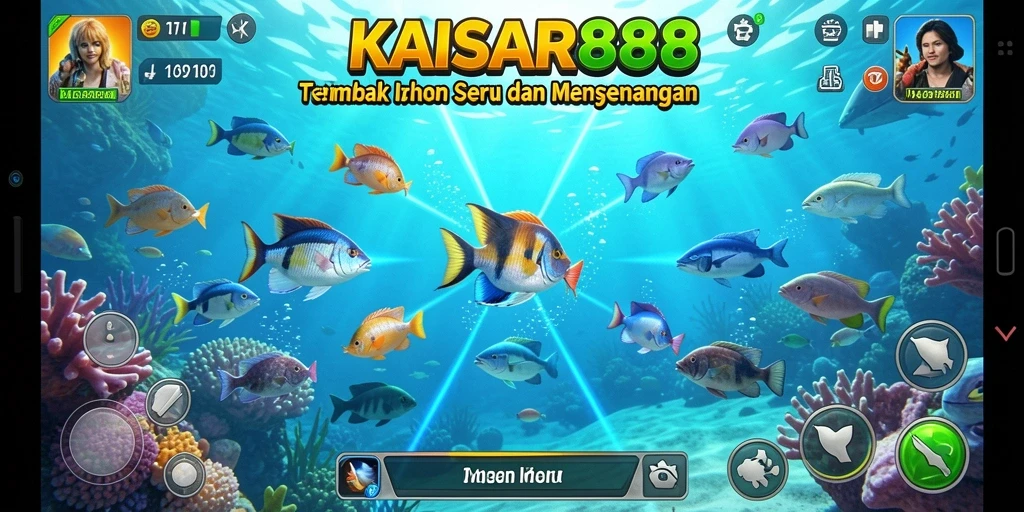 Gameplay seru saat menembak ikan di bawah laut.