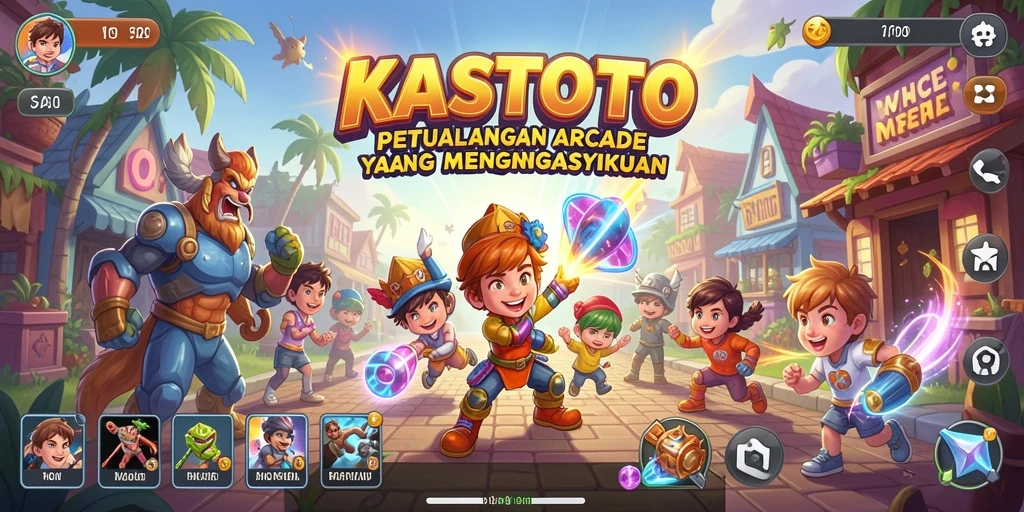 Tampilan arcade seru dalam screenshot KASTOTO, penuh aksi dan tantangan.