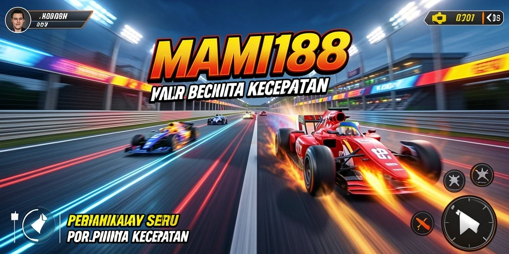 Screenshot gameplay MAMI188 menampilkan aksi balap yang mendebarkan.