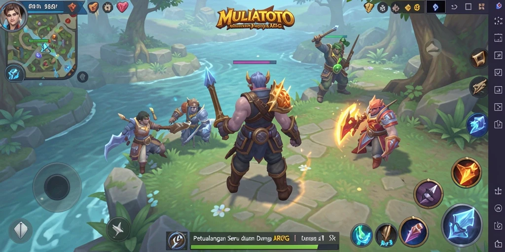 Tampilan gameplay MULIATOTO yang mendebarkan dalam pertempuran ARPG.