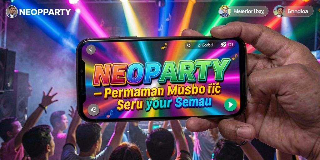 Gameplay NEOPARTY yang penuh energi dan warna-warni.