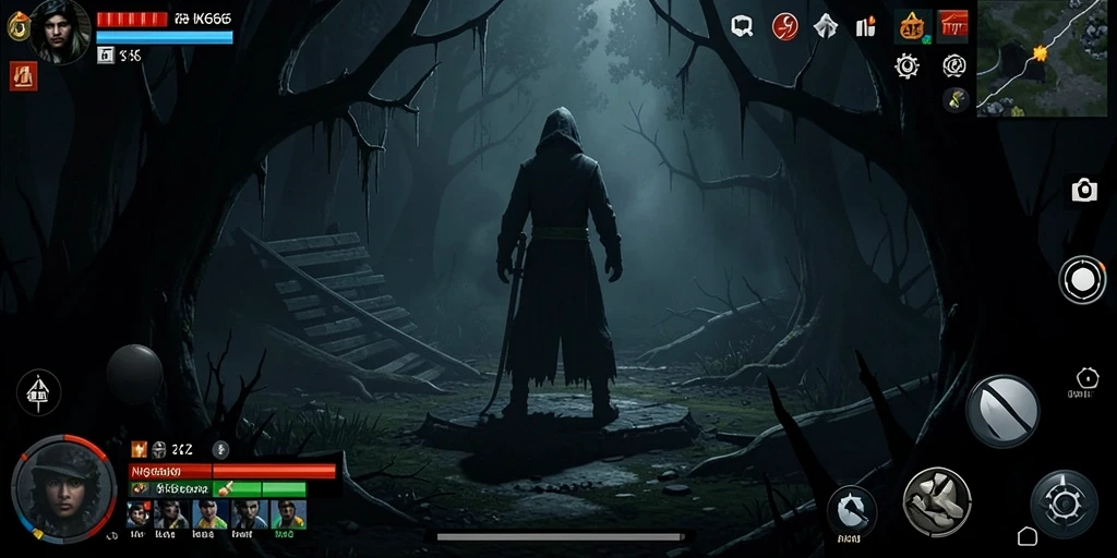 Tangkapan layar gameplay NK666 menunjukkan suasana menegangkan dan mencekam.