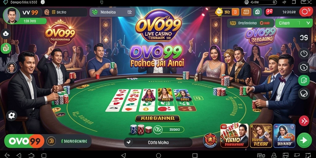 Tampilan gameplay Live Casino OVO99 yang menarik dan interaktif.